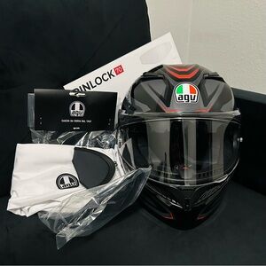AGV K3 DOT Certified Helmet | Black/Red | 80% Smoke Visor Size Small